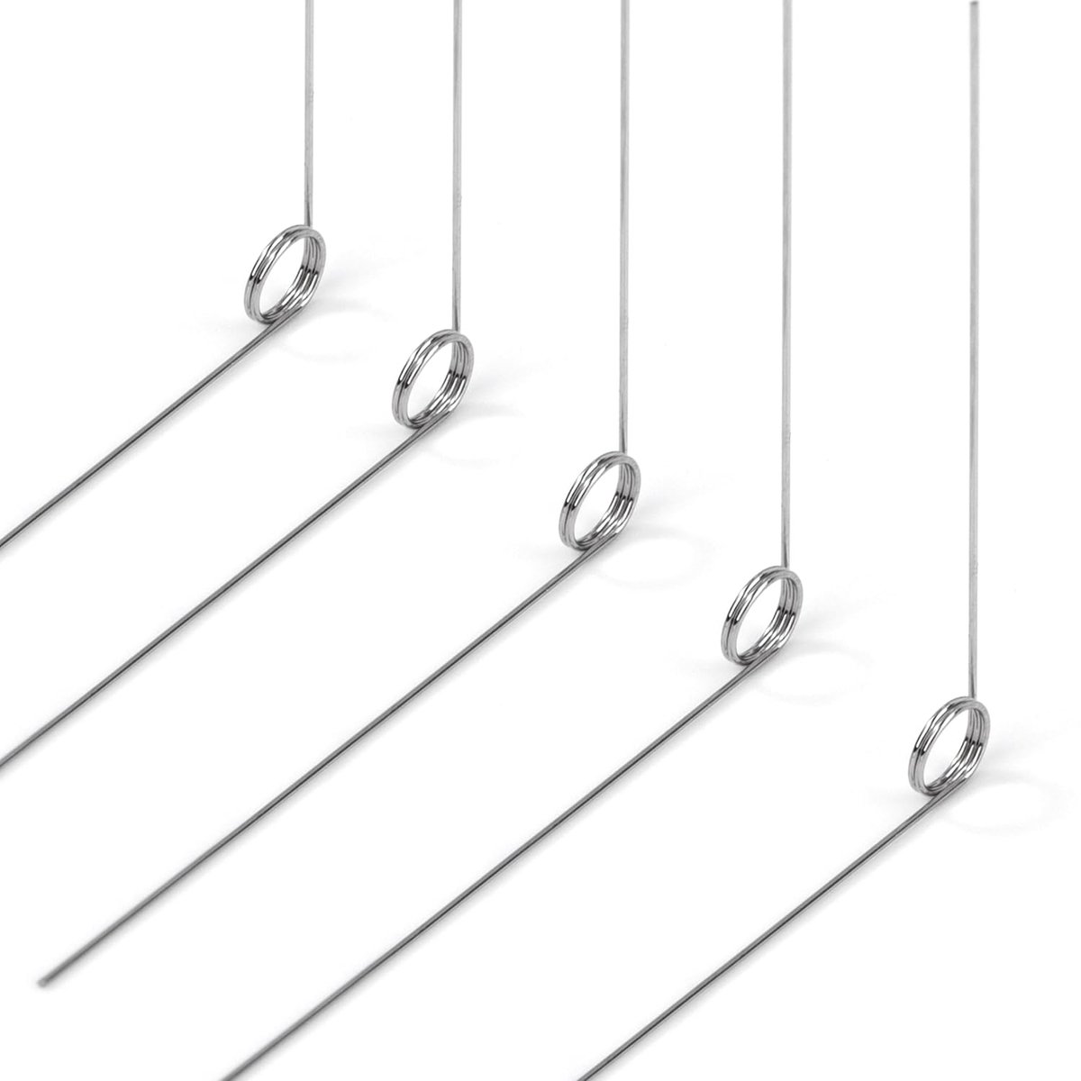 Torsieveren, draaddiameter 0,3 mm, binnendiameter 3 mm, armlengte 30 mm, hoek 90 graden, 2 omwentelingen, links, 0,3 x 3 x 30 mm