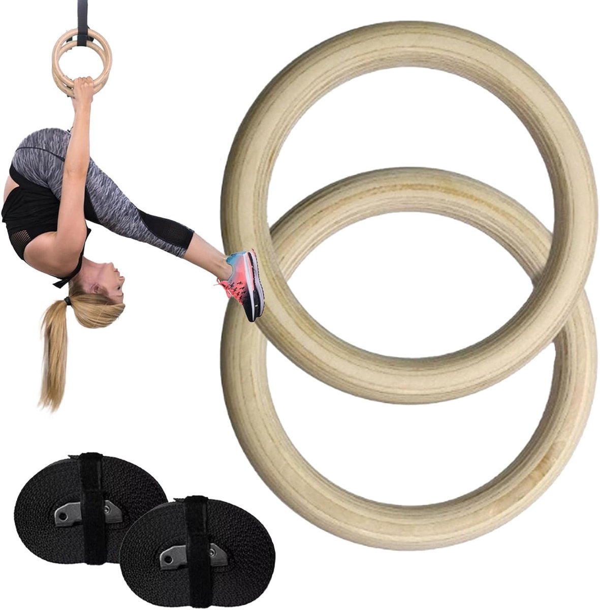Ringen met riemen Gespen Pull Up Oefenringen Gymnastiek