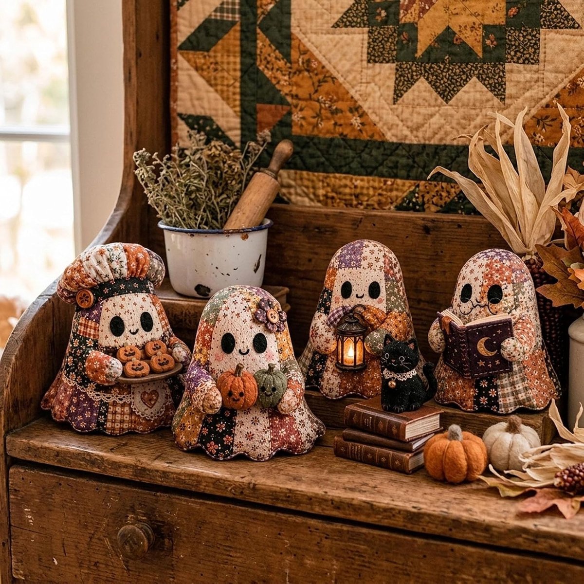 Gezellig Halloween DIY patchwork naaiproject met vulmateriaal, handgemaakt voor volwassenen, creatieve knutselkunst, decoratie (Purple3, 15 cm)