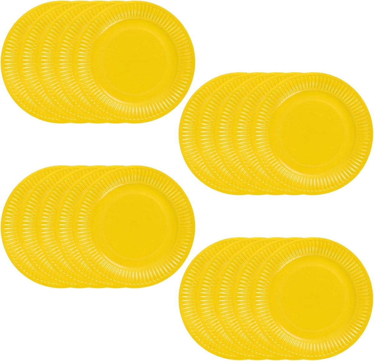 20 stuks, geel, elegante wegwerpborden van papier, 18 cm, wegwerpborden voor feestjes, kinderverjaardagen, robuuste papieren borden, bordenset