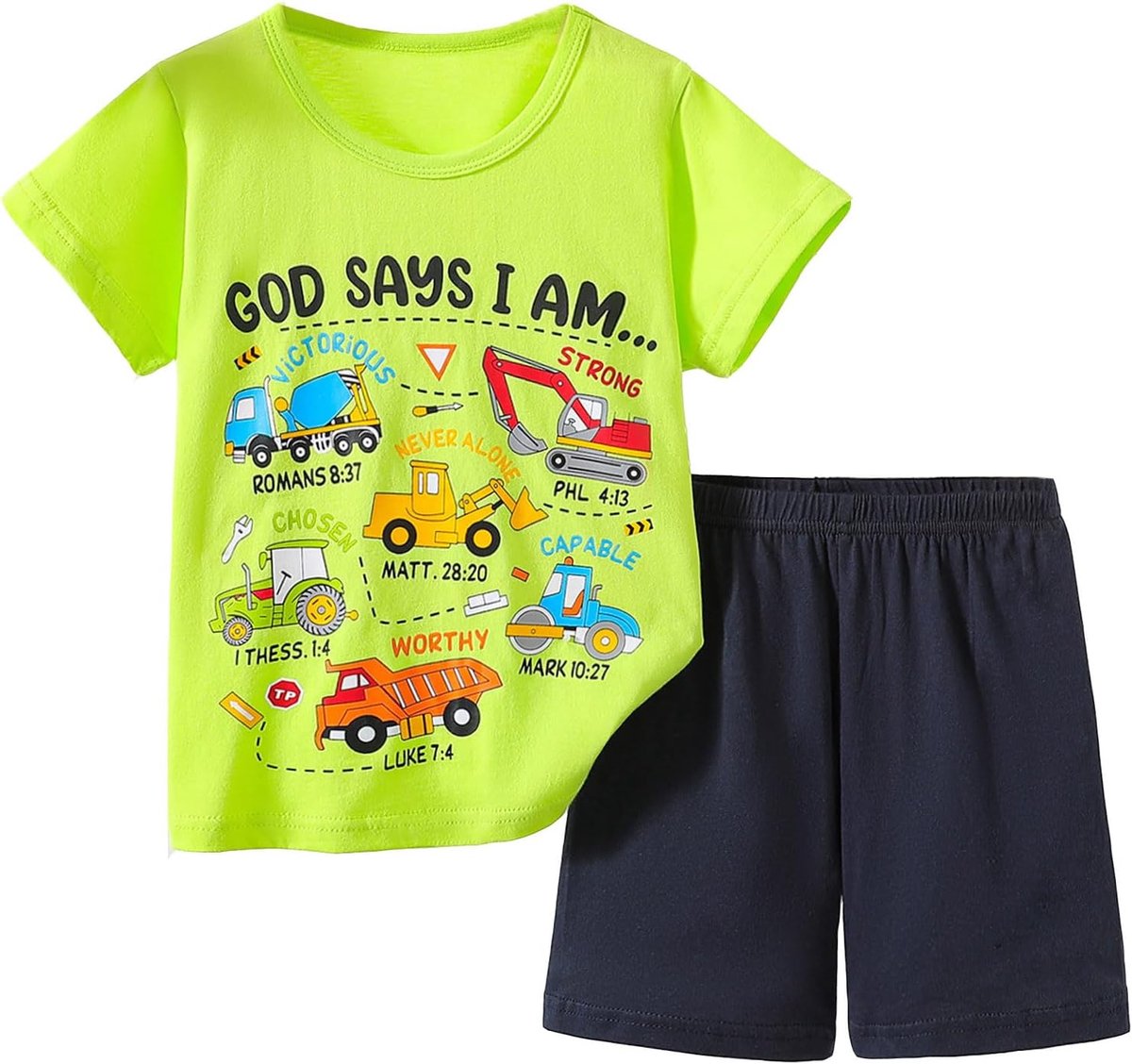2-delige set voor jongens, zomer, koele tanktop van katoen en korte shorts, motief exotisch fruit, vakantie, zon, ontspanning, A31