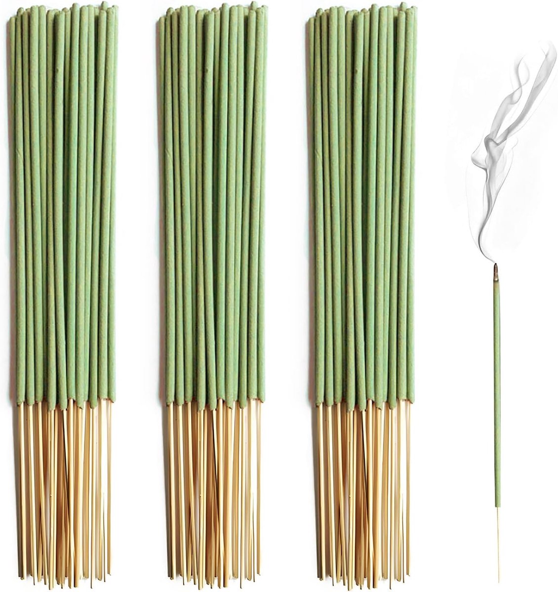 150 stokjes, set van witte salie, handgemaakt van natuurlijke hars en etherische oliën voor meditatie, ontspanning en aromatherapie