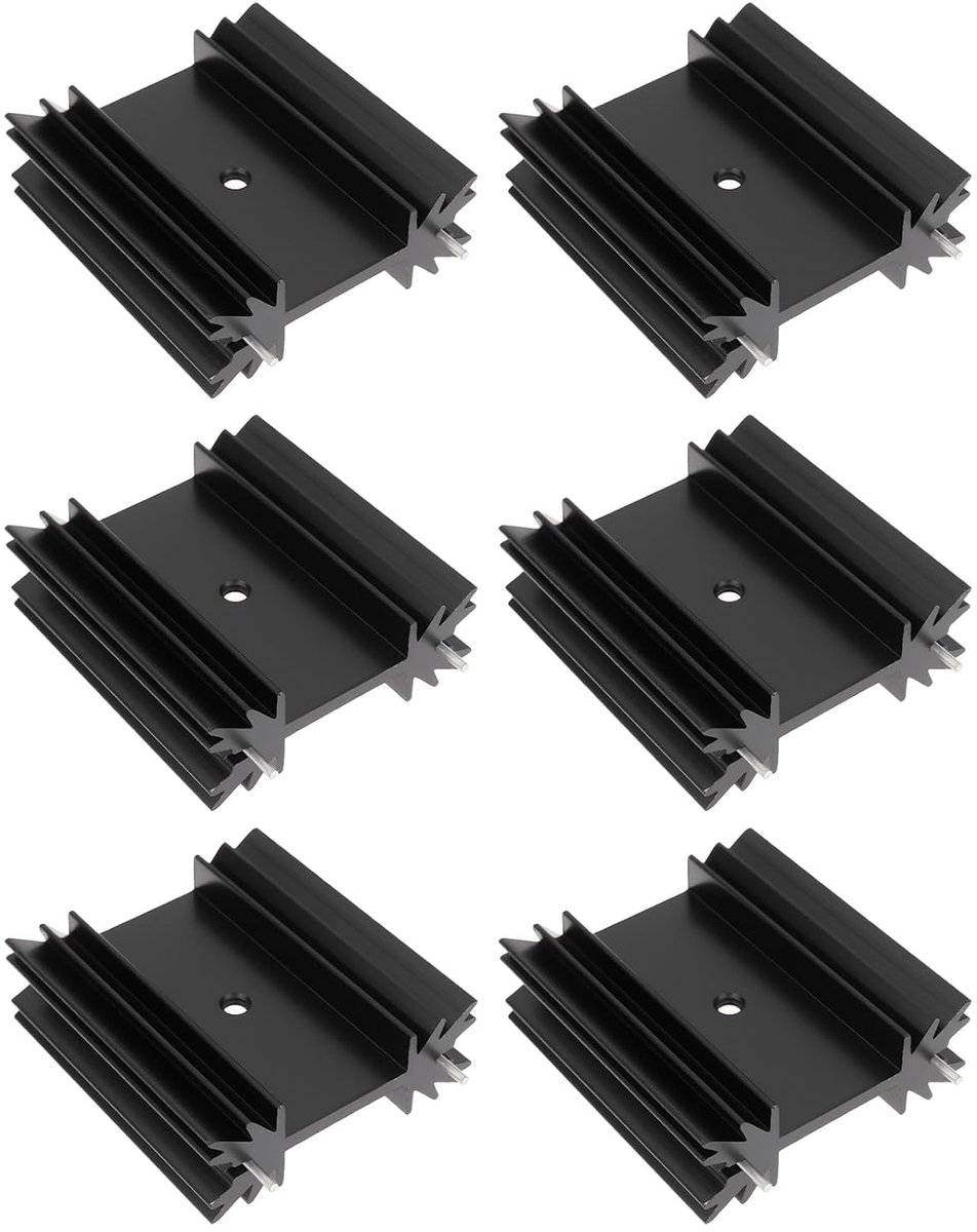 6 Stks Audio Aluminium Koellichaam 34x38x12mm Fit voor TO-247 TO-220 Geluid Transistors