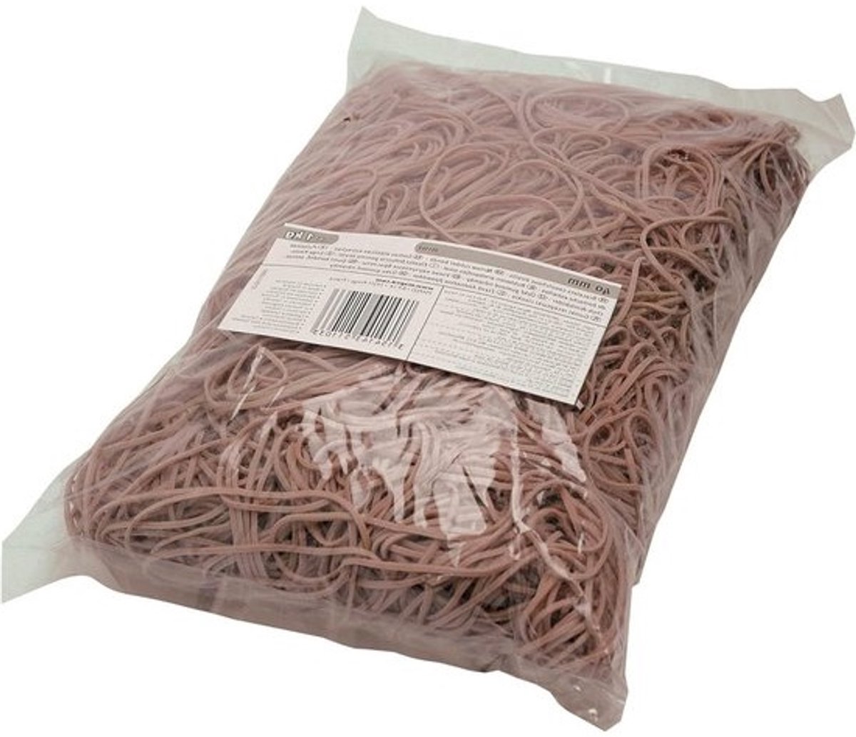 Rubberen ringen - Elastiekjes - Voor organisatie thuis - Grote verpakking - 6365 mm - Naturel