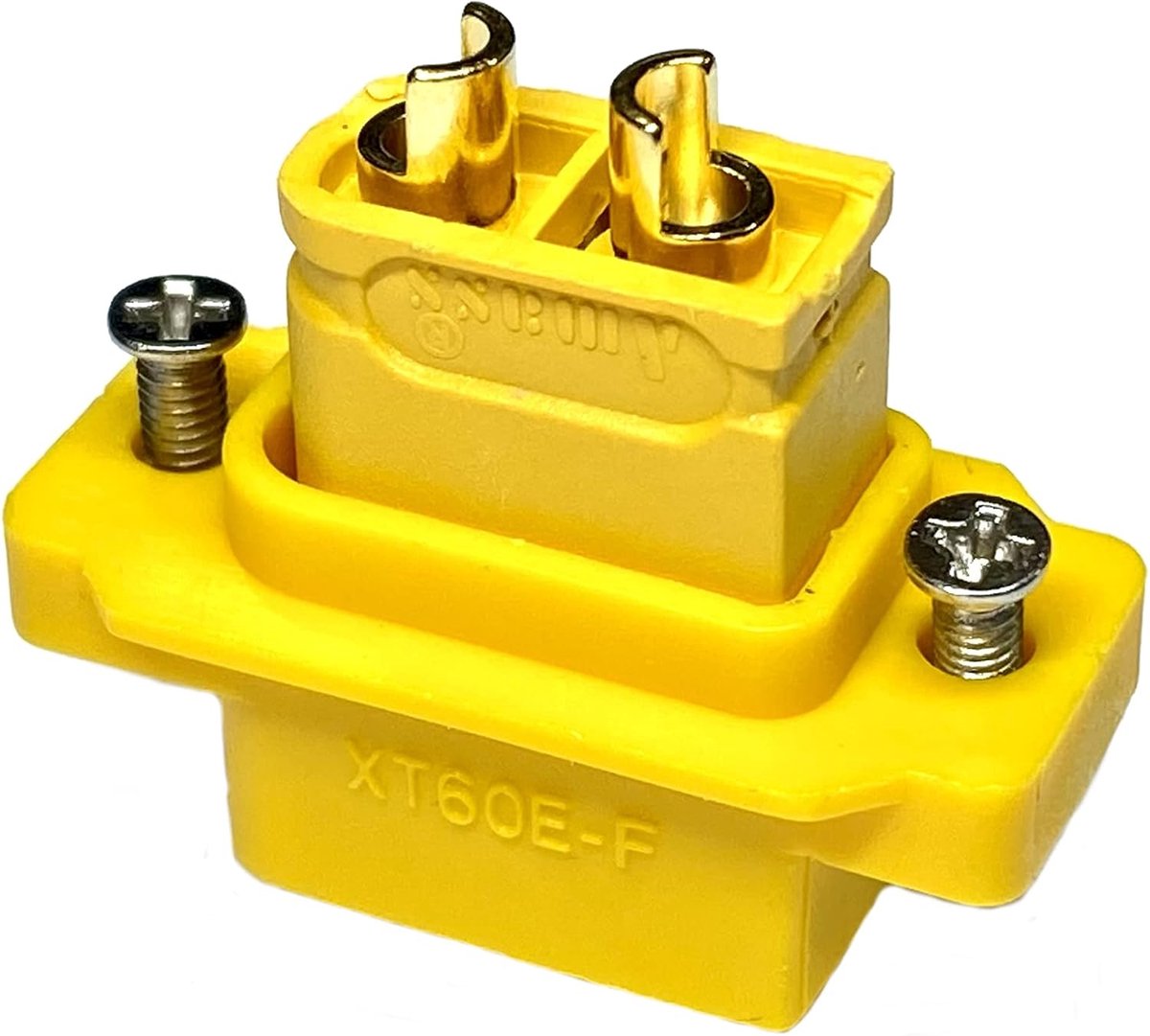 Original XT60E XT60E-F flush-mounted plug female bus gold plug with screws mounting copter drone lipo battery - ShopVlot