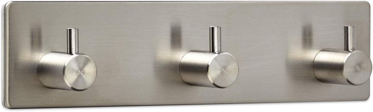 Wandhaak met 3 haken - roestvrij staal - zelfklevend - ideaal voor keuken en badkamer - ShopVlot