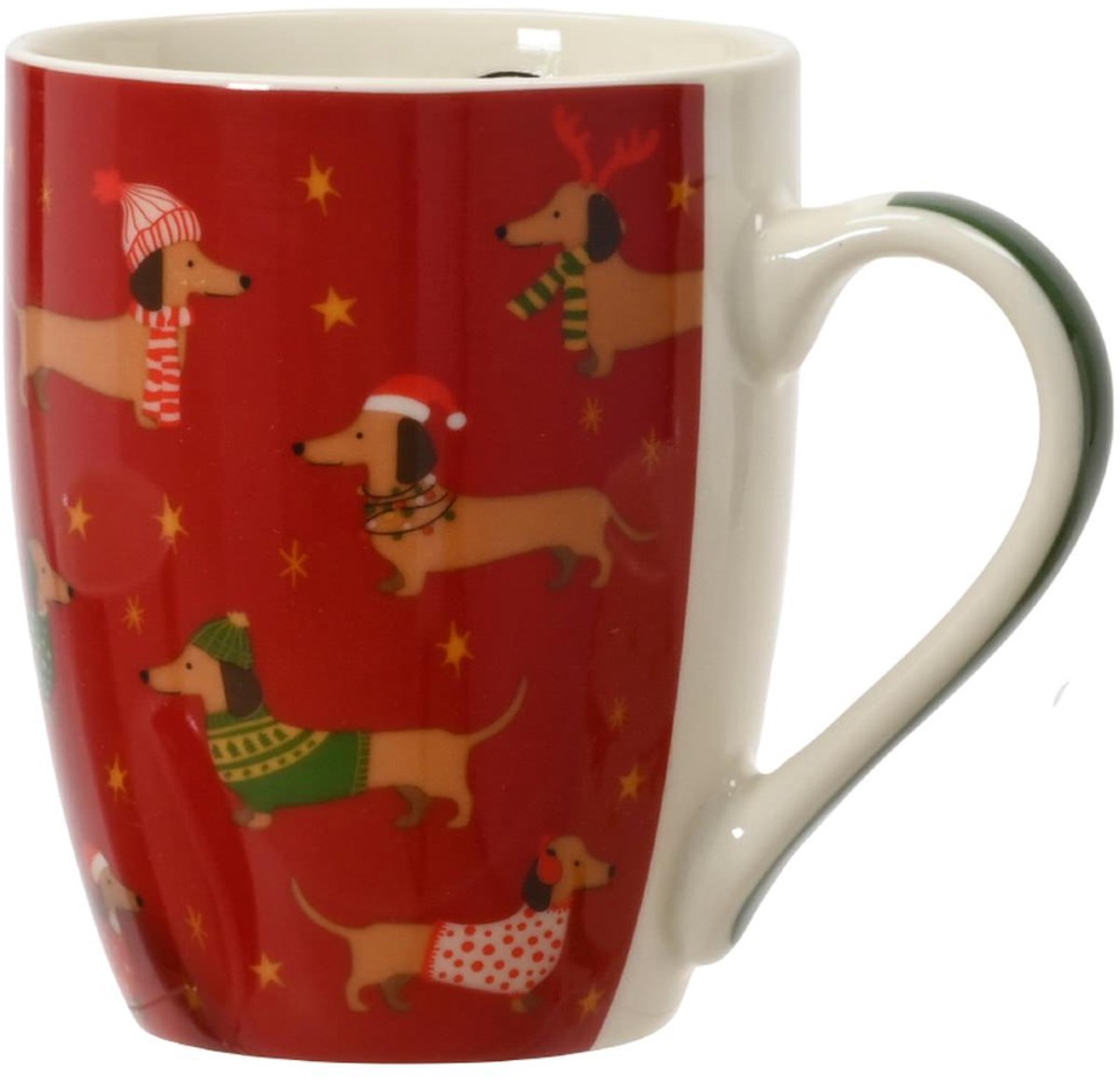 Kaemingk kerstmok teckel rood porselein 0,34 l