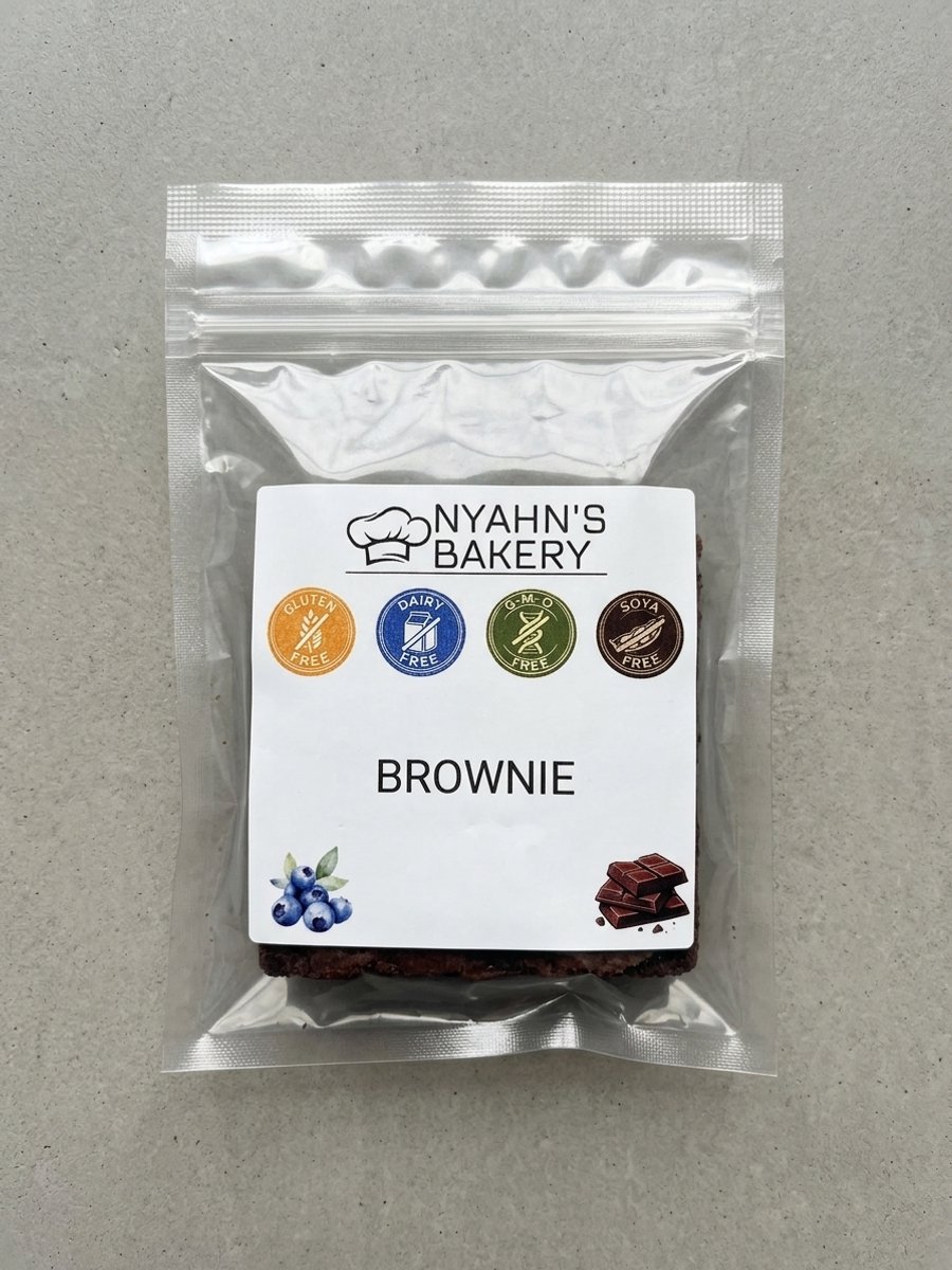 Nyahn's bakery Brownie Stukjes - Glutenvrij - Koemelkvrij - Sojavrij - Palmolievrij - Los Verpakt - Rijke Chocoladesmaak - Zachte Textuur