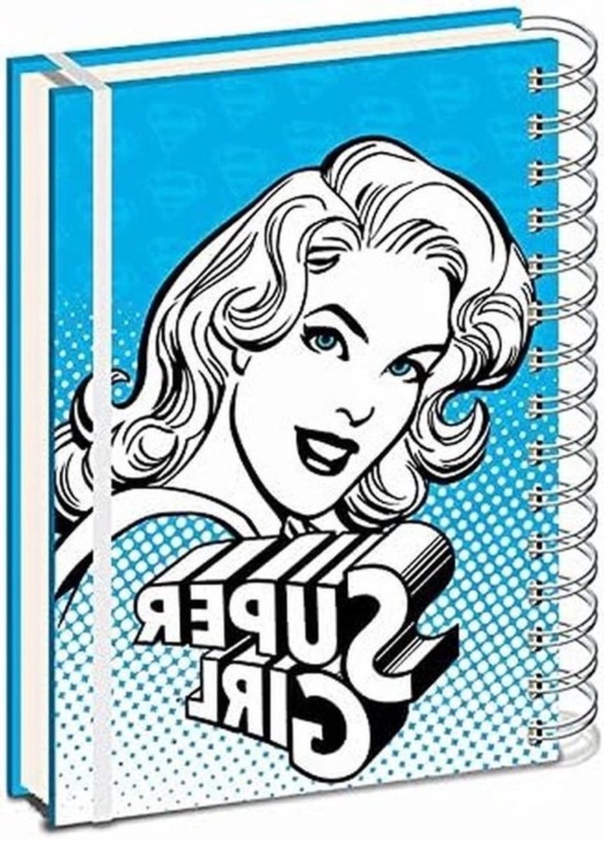 Supergirl Notitieboek - Schrijfblok A5 - Schoolwerk organiseren - Officieel gelicenseerd - A5 - Blauw