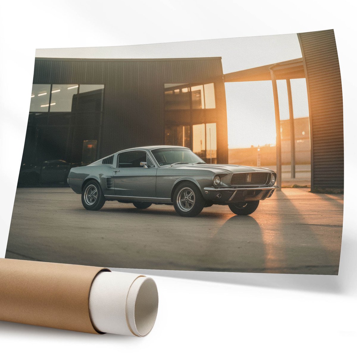 Coloray Polycanvas Wandposter - Moderne Architectuur, Fotografie - 594 x 840 mm - Grijs Motief - Rechthoek - Wandkunstwerk - Slaapkamer - Modern