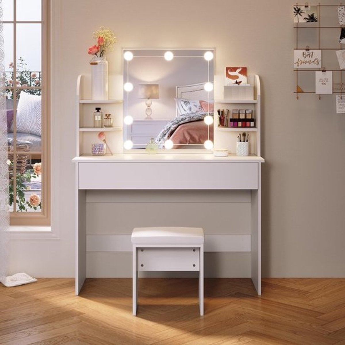 Kaptafel met Spiegel en Verlichting - Make-up Tafel - Make-up tafel - Design