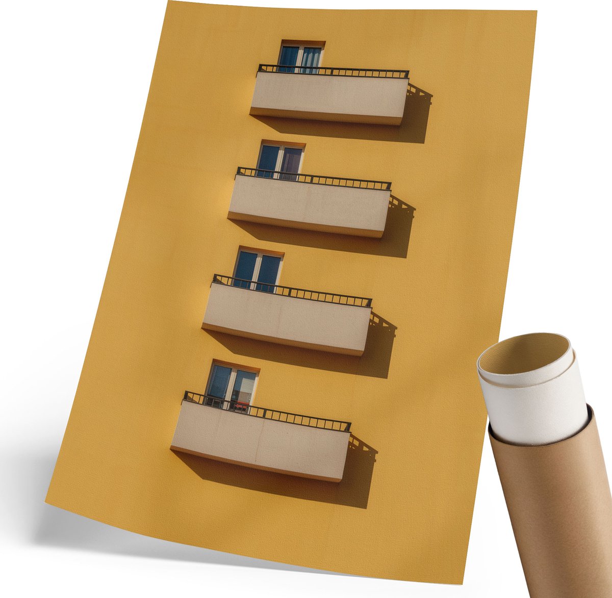 Coloray Polycanvas Wandposter - Gele Architectuur, Fotografie - 210 x 297 mm - Geel Wandposter - Rechthoek - Interieurdecoratie - Woonkamer, Slaapkamer, Kantoor - Modern