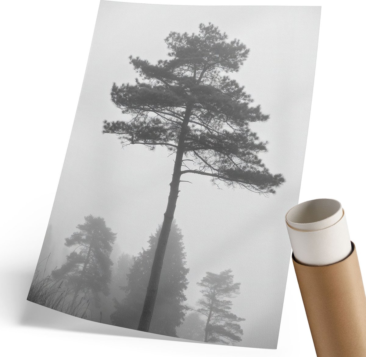 Wallfluent Polycanvas Wandposter - Vis En De Stad, Illustratie - 297 x 420 mm - Blauw Kunst - Rechthoek - Muurkunst - Woonkamer, Slaapkamer, Kantoor - Popcultuur