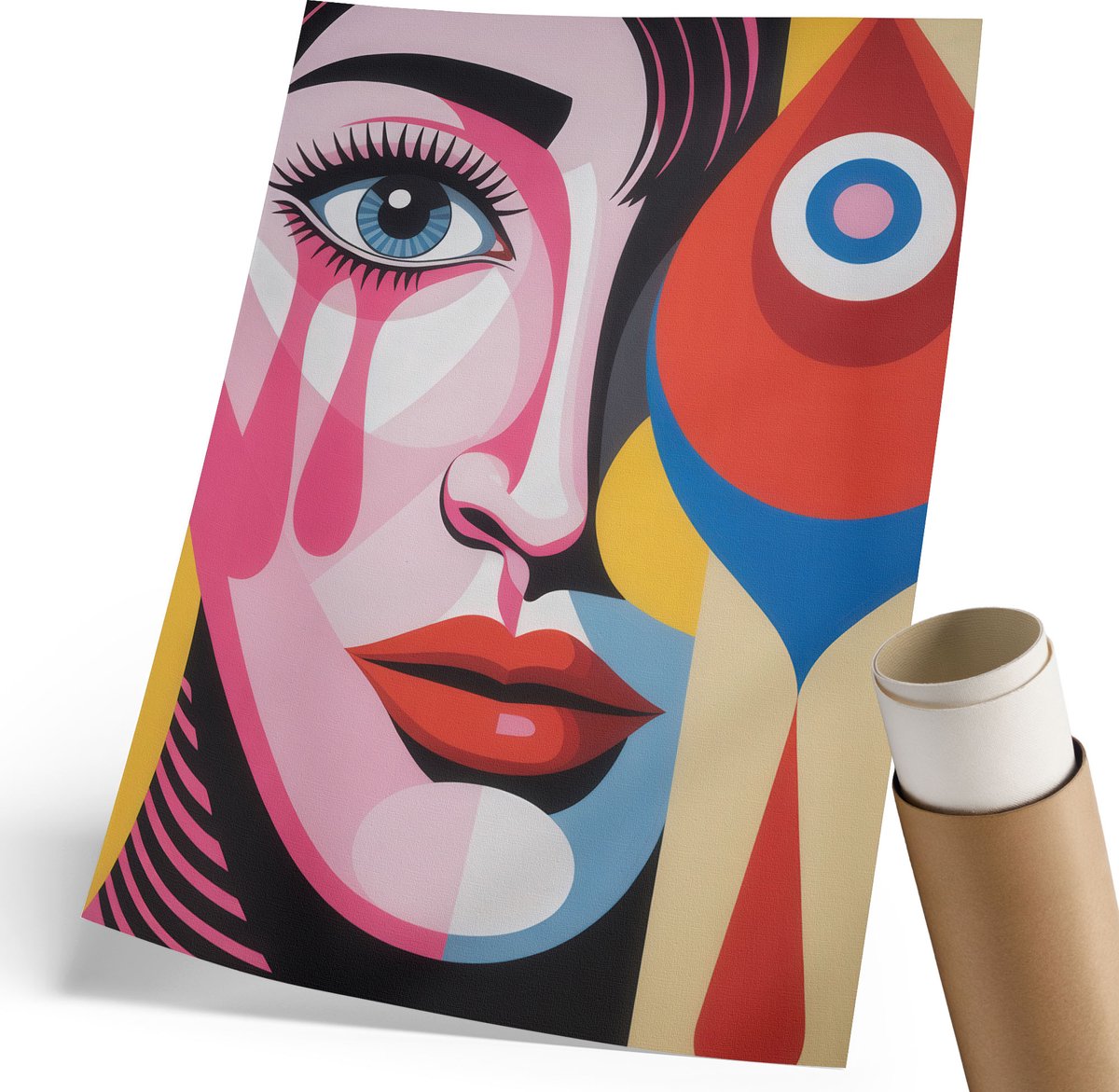 Coloray Polycanvas Wandposter - Man In Armen, Zwart - 420 x 594 mm - Zwart-wit Kunst - Rechthoek - Canvasposter - Slaapkamer - Modern