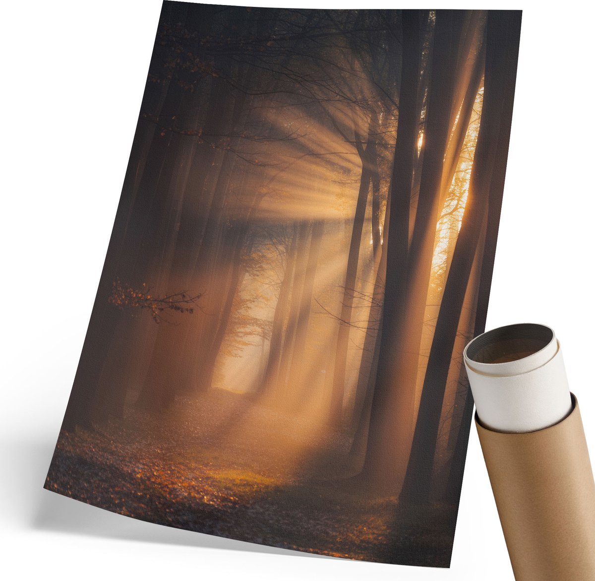 Coloray Canvas Poster Polycanvas - Bosvrede, Geel - 420 x 594 mm - Geel Decoratie - Rechthoek - Canvasposter - Kantoor - Klassiek
