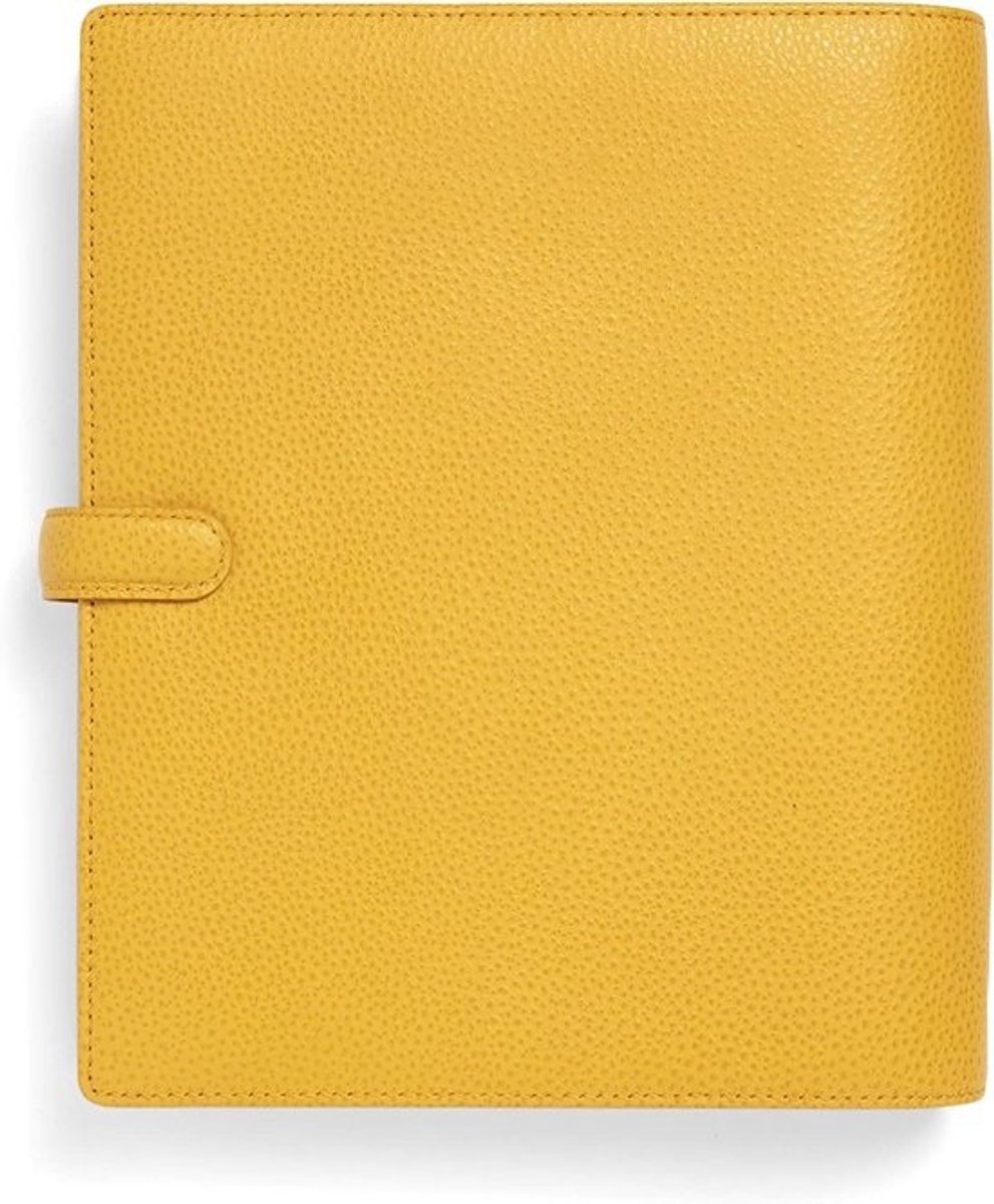 A5 Organizer - Agenda Planner - Dagelijkse Planning - Zacht Kruipend Leer - A5 Formaat - Mosterd