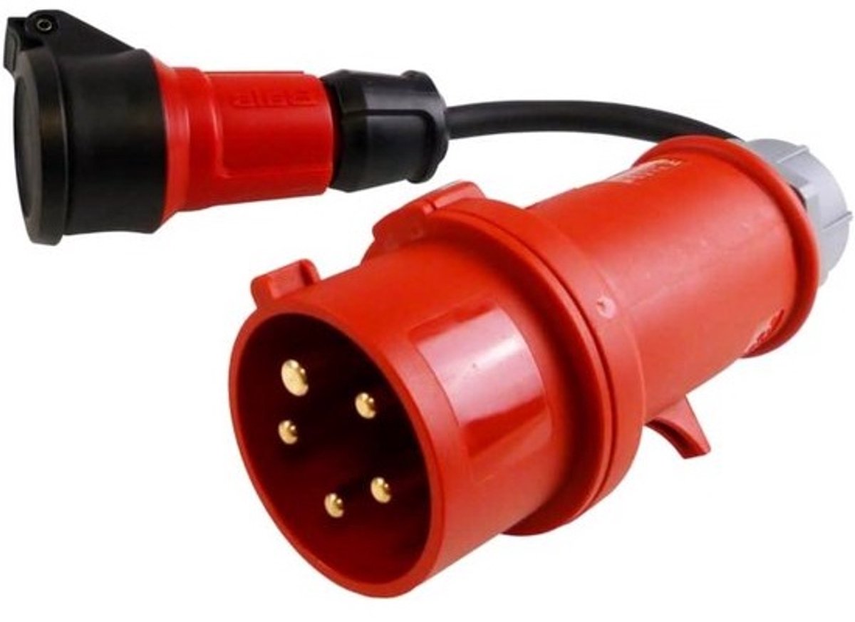 CEE Adapter Kabel - Verlengkabel Sterkstroom - Apparatuur Aansluiten - Belgisch Frans Systeem - 30 cm - Zwart
