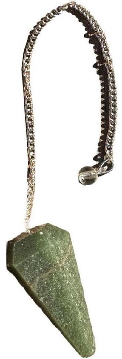 Kristallen Slinger - Pendel Chakra - Meditatie & Healing - Natuursteen Jade - 20 g - Groen