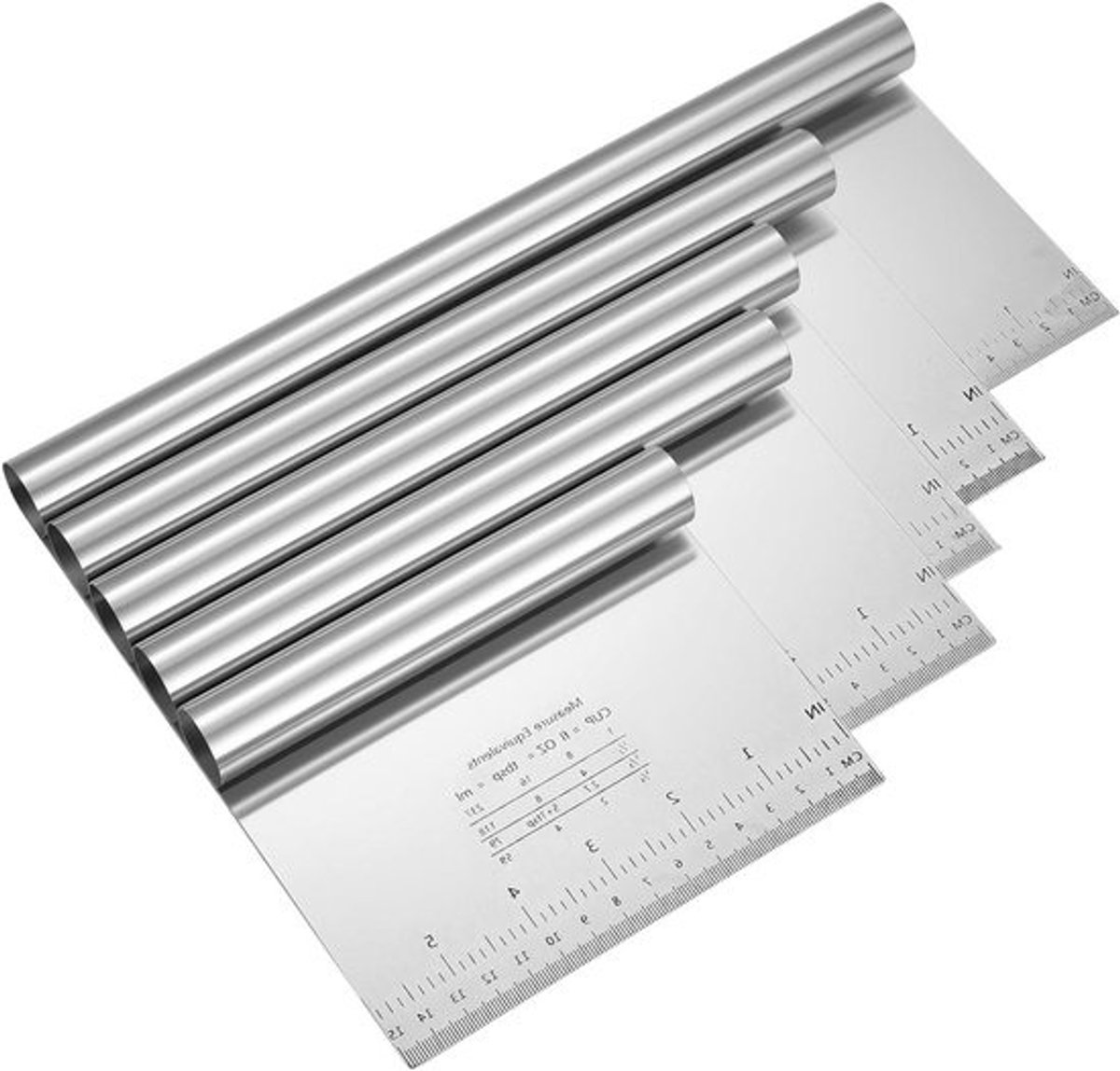 Deegschraper RVS - Bankschraper Pastaschraper - Bakken Snijden - Ergonomisch Handvat - 30x12 cm - Zilver