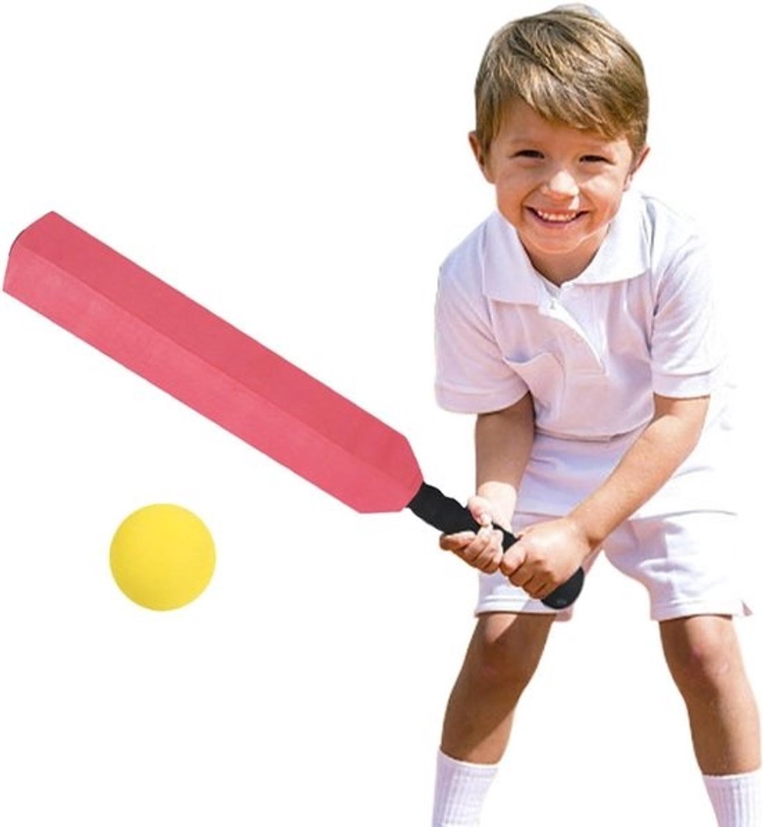 Kinder Bat Stump Bal Set - Peuter Sportspel - Buiten Spelen - Waterdicht Slijtvast Materiaal - 60 cm - Rood