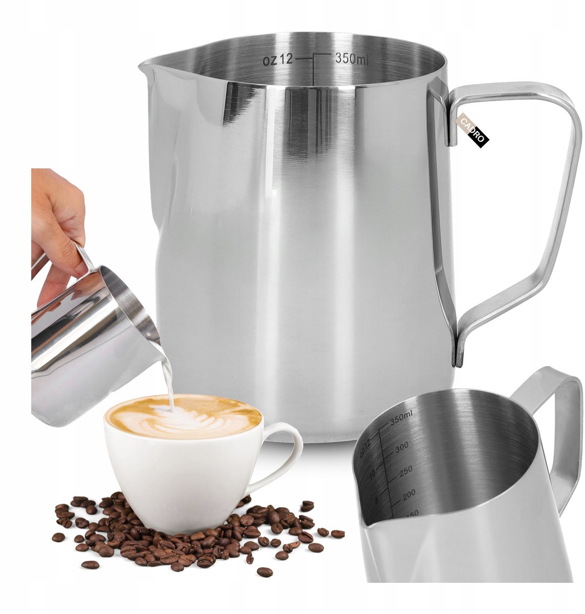 RVS Melkopschuimer 350 ml - Perfect voor Latte Art & Serveren