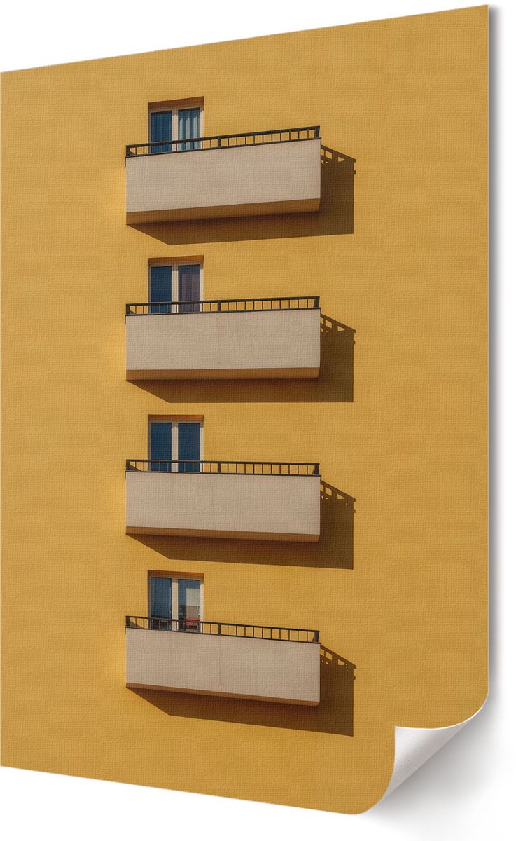 Coloray Polycanvas Wandposter - Gele Architectuur, Fotografie - 420 x 594 - Geel Wandposter - Rechthoek - Interieurdecoratie - Woonkamer, Slaapkamer, Kantoor - Modern