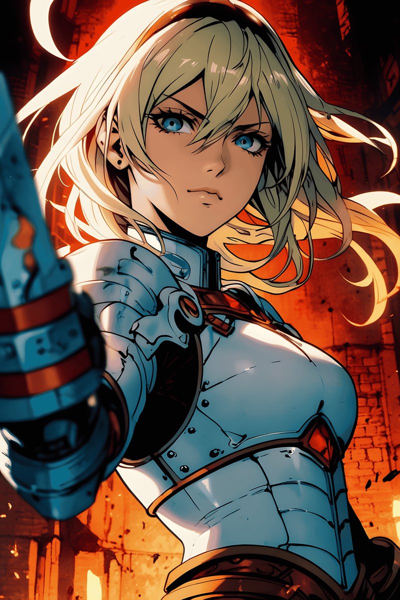 Anime Poster - Krijger - Meisje - Japanse - Actie - Heroïsche - posters - formaat 70x100cm - Wanddecoratie - L2669MT