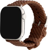 Corduroy bandje - Geschikt voor Apple Watch 38/40/41/42mm Series 12/11/10/9/8/7/6/5/4/SE/3/2/1 - Premium kwaliteit - Bruin