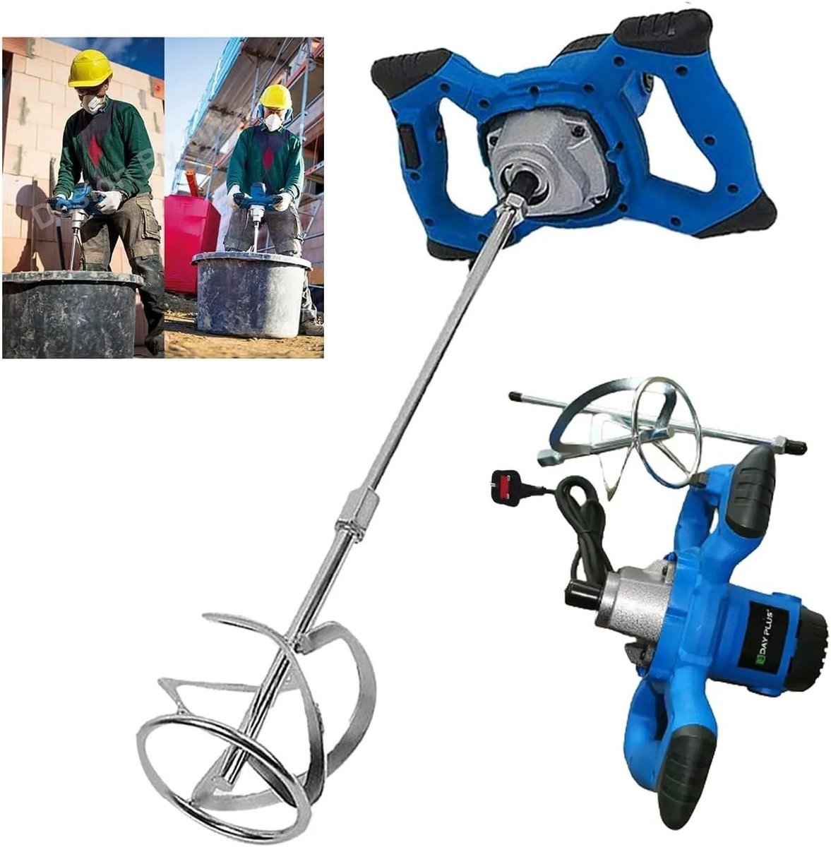 Archi Elektrische Mortelmixer 2600W – Elektrische betonmixer - 6 Snelheden – 240V – Mengmachine voor Verf, Mortel en Pleister