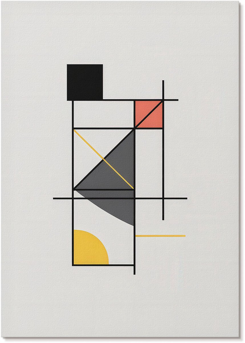 Tulup Polycanvas Wandposter - Mensen Op Straat, Rood - A3 - Wit Wanddecoratie - Rechthoek - Wandkunstwerk - Slaapkamer - Klassiek