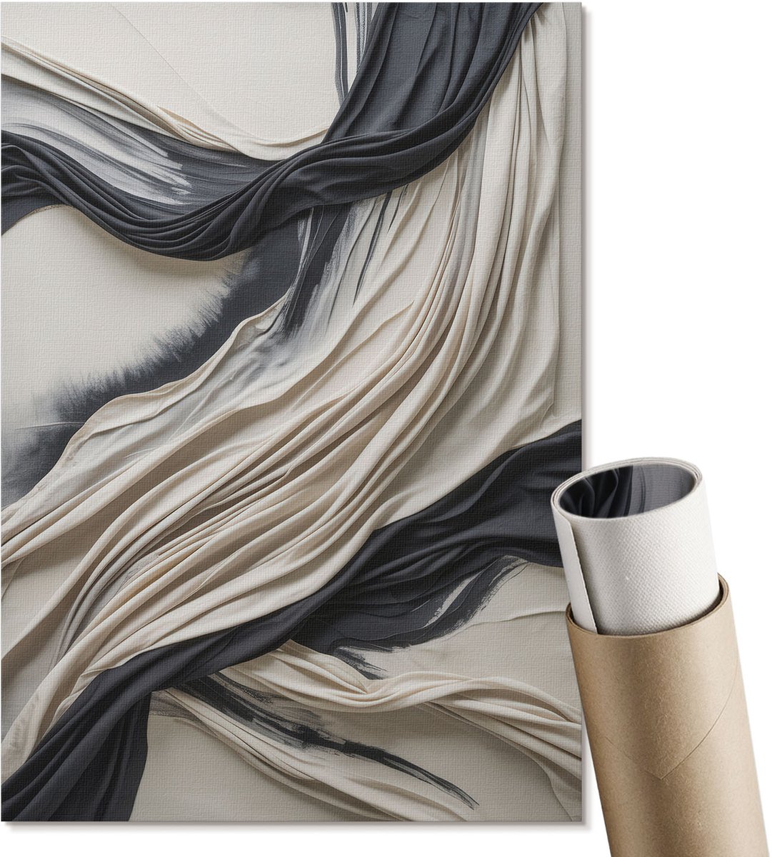 Coloray Polycanvas Poster - Moderne Ontwerpen, Schilderen - A4 - Zwart Kunst - Rechthoek - Muurdecoratie - Woonkamer, Slaapkamer, Kantoor - Expressief