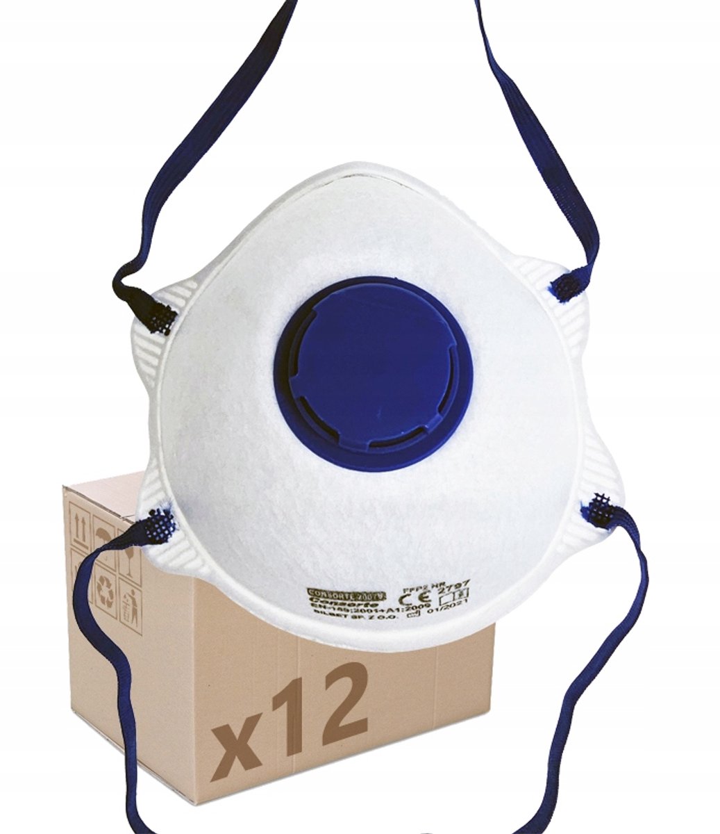 FFP2 Ademhalingsmasker met Ventiel - 12 Stuks