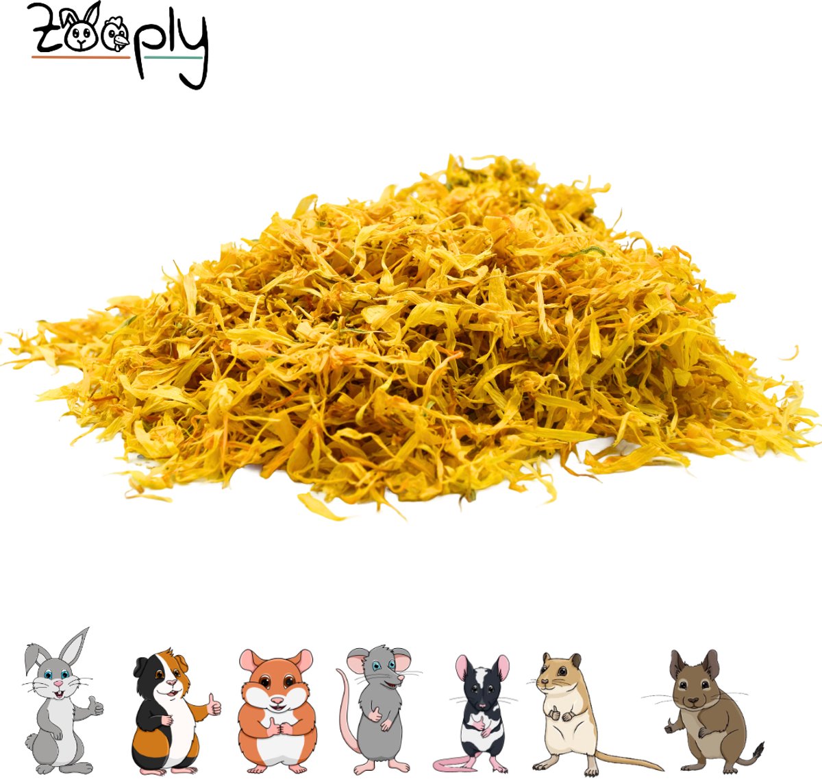 Zooply Goudsbloemblaadjes - Kruiden & Snacks - 100% natuurlijk - Voor konijnen & cavia's - 200 gram