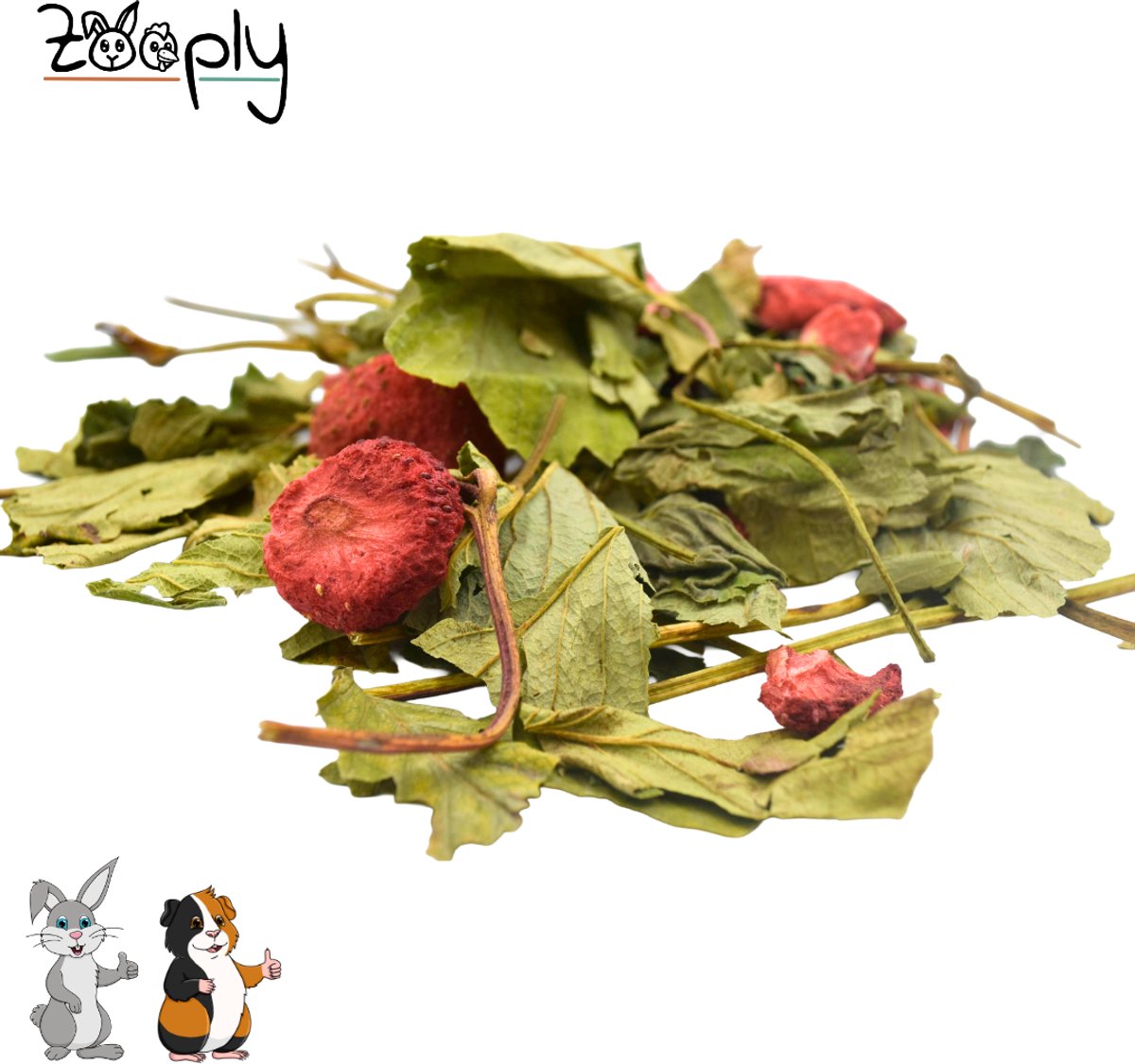 Zooply Aardbeienplant - Kruiden & Snacks - 100% natuurlijk - Voor konijnen & cavia's - 250 gram