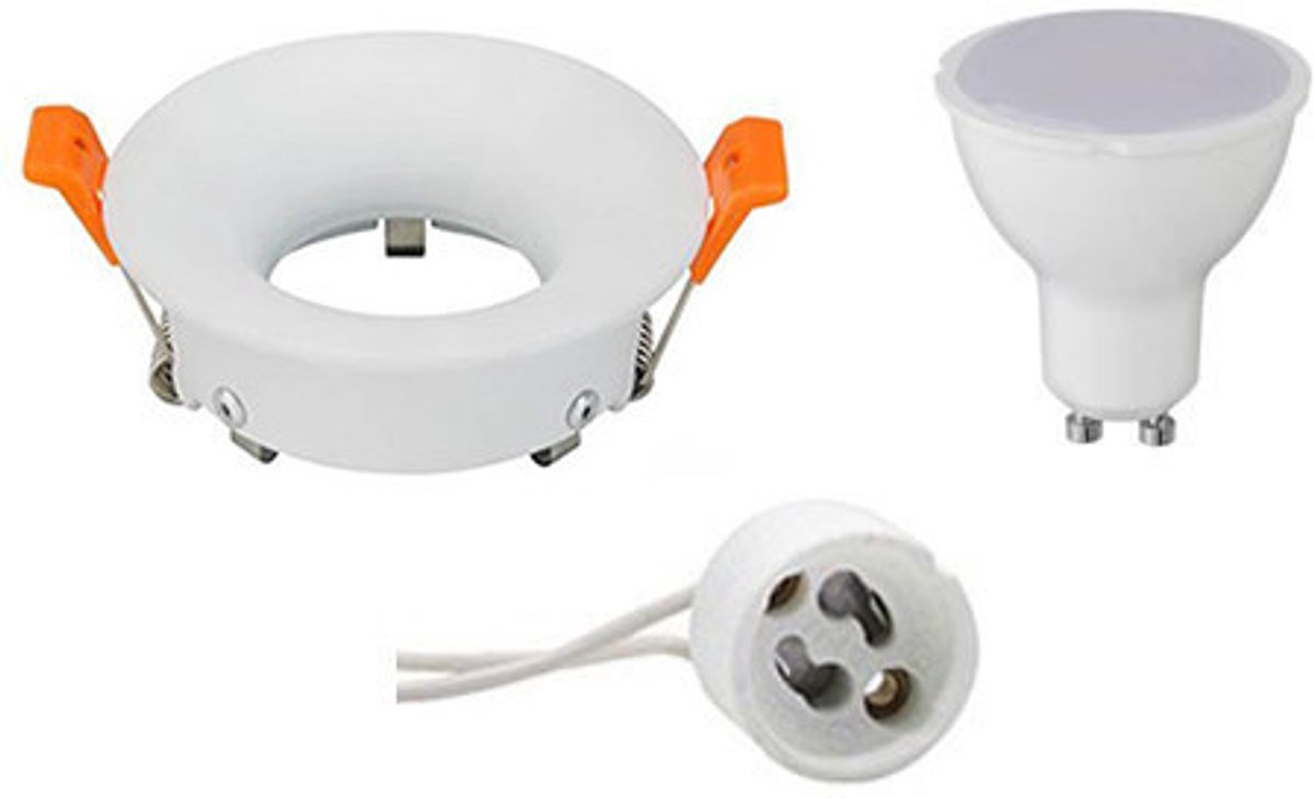 GU10 Inbouwspot Set - Mat Wit - Inbouw Rond - 4W - Warm Wit 3000K - Ø85mm