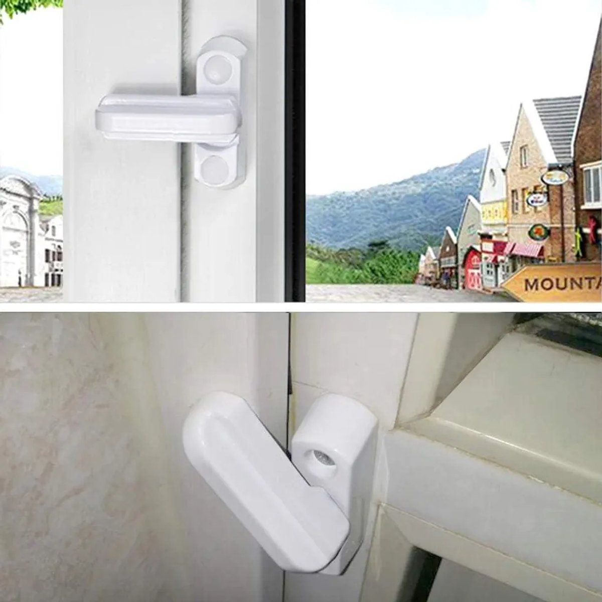 Witte metalen raamgrendels en veiligheidsdeurgrendels die geschikt zijn als vervanging Geschikt voor diverse deuren en ramen en tevens gebruikt kunnen worden Geschikt voor huisbeveiliging (UPVC/PVC).
