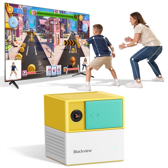 Blackview PlayPop 8 - Slimme Bewegingsspelconsole voor kinderen - zonder controller - WiFi 6 - Bluetooth 5.0 - privacy camera - Crèmekleur