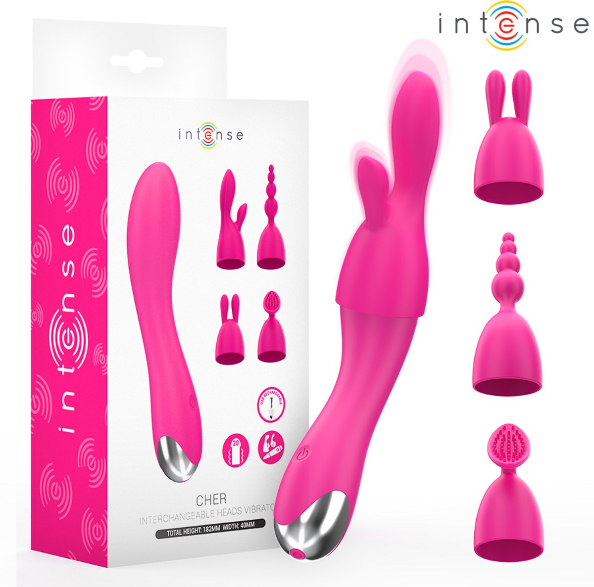 Cher Vibrator met Verwisselbare Koppen