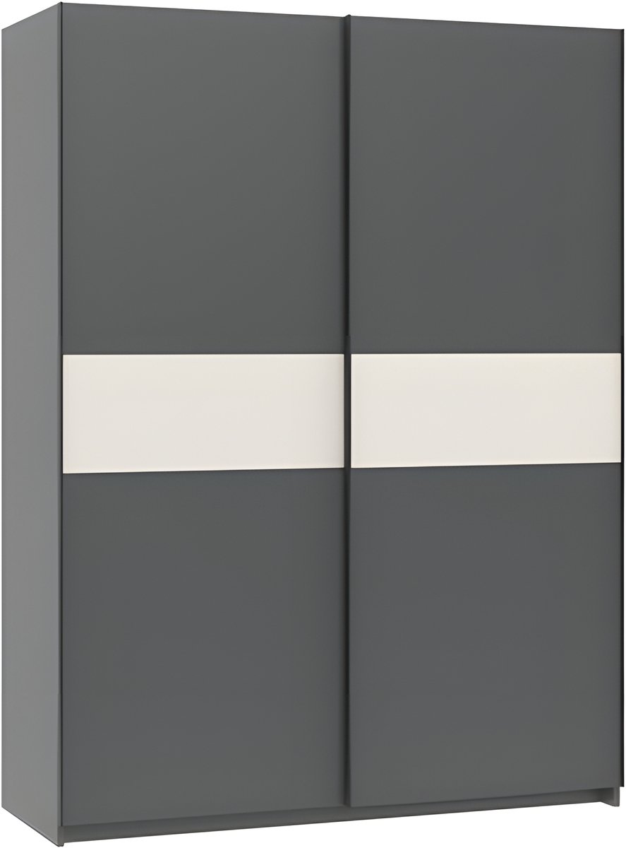 Interiax Kledingkast 'Bari' 2 Deuren | Antraciet/Cashmere | 204,5x150,6x60,3 cm