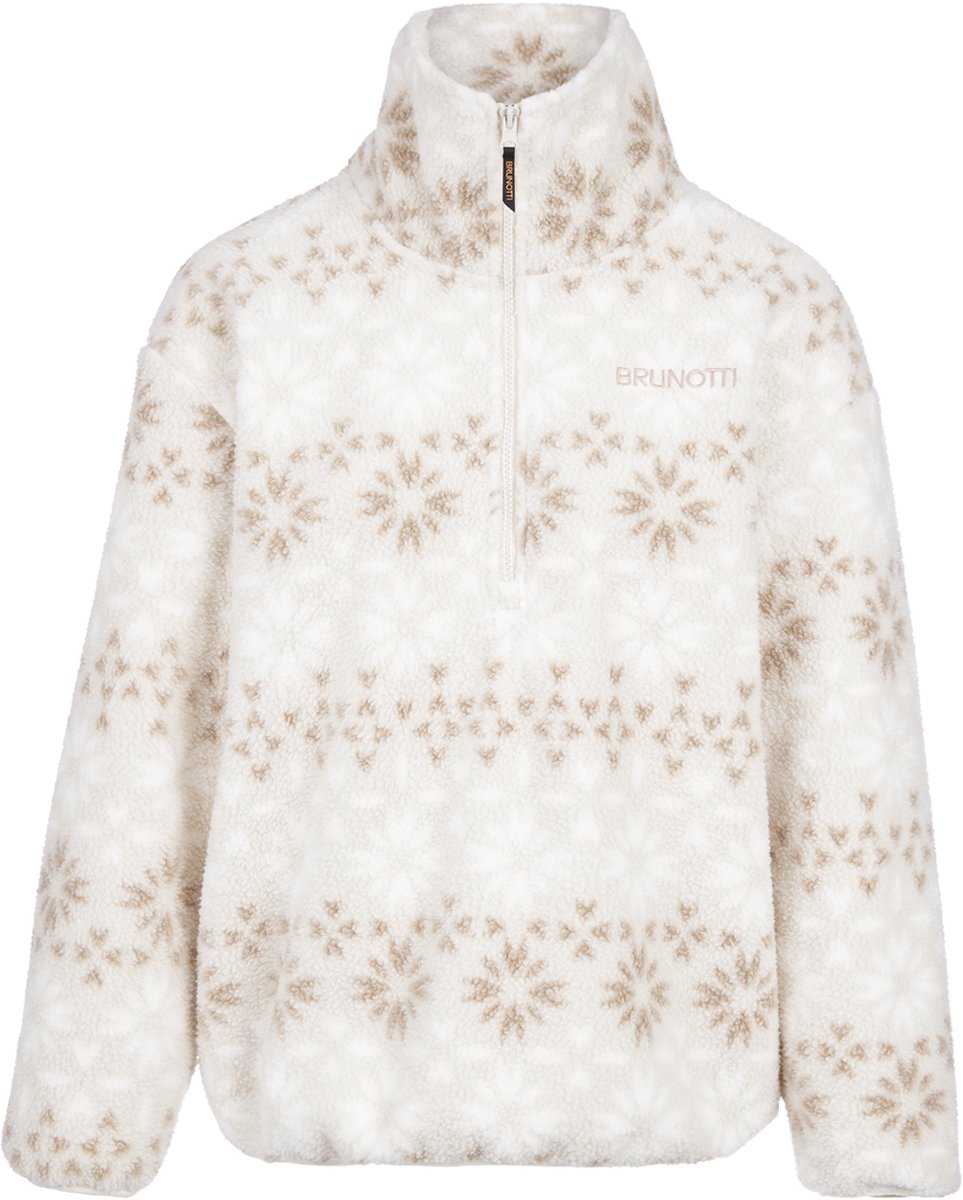 Brunotti - Rezan Teddy Fleece Dames - Moonbeam - Fleece met Rits - Loose Fit - Extra Zacht - XXL