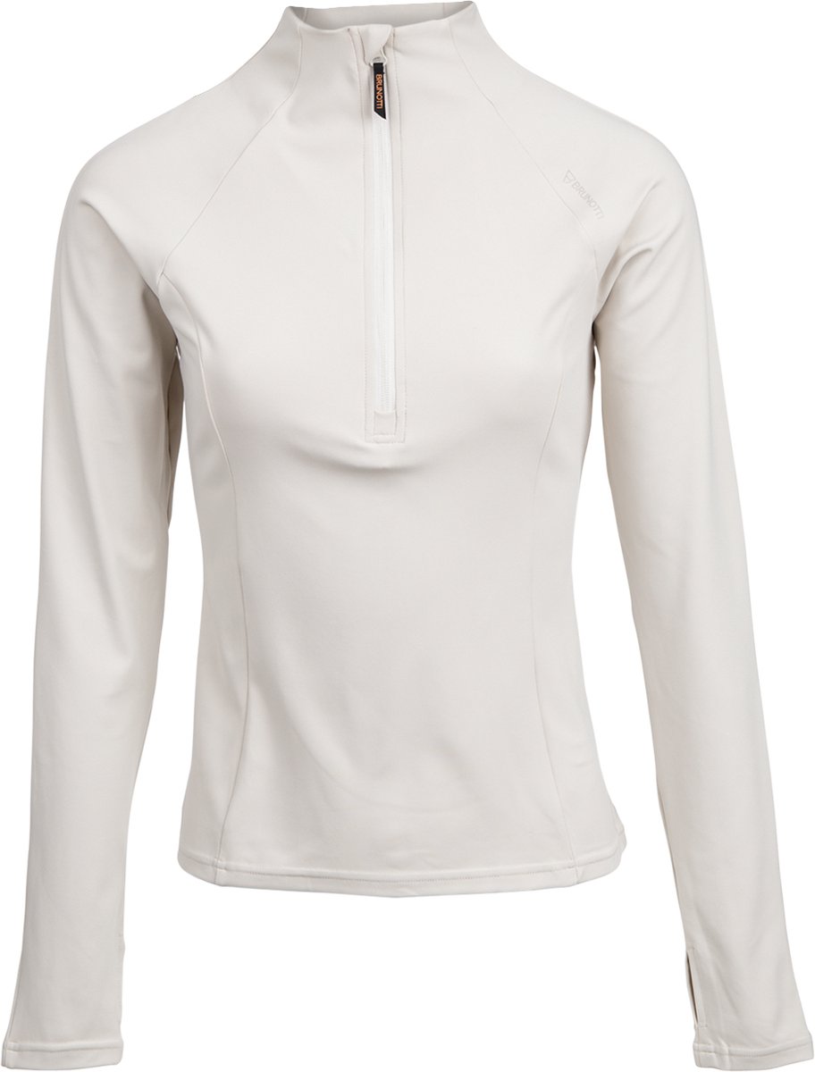 Brunotti Sanna Snow Fleece Dames – Fleece Vest Wintersport Kleding Slim Fit Soft Chin Guard Moonbeam