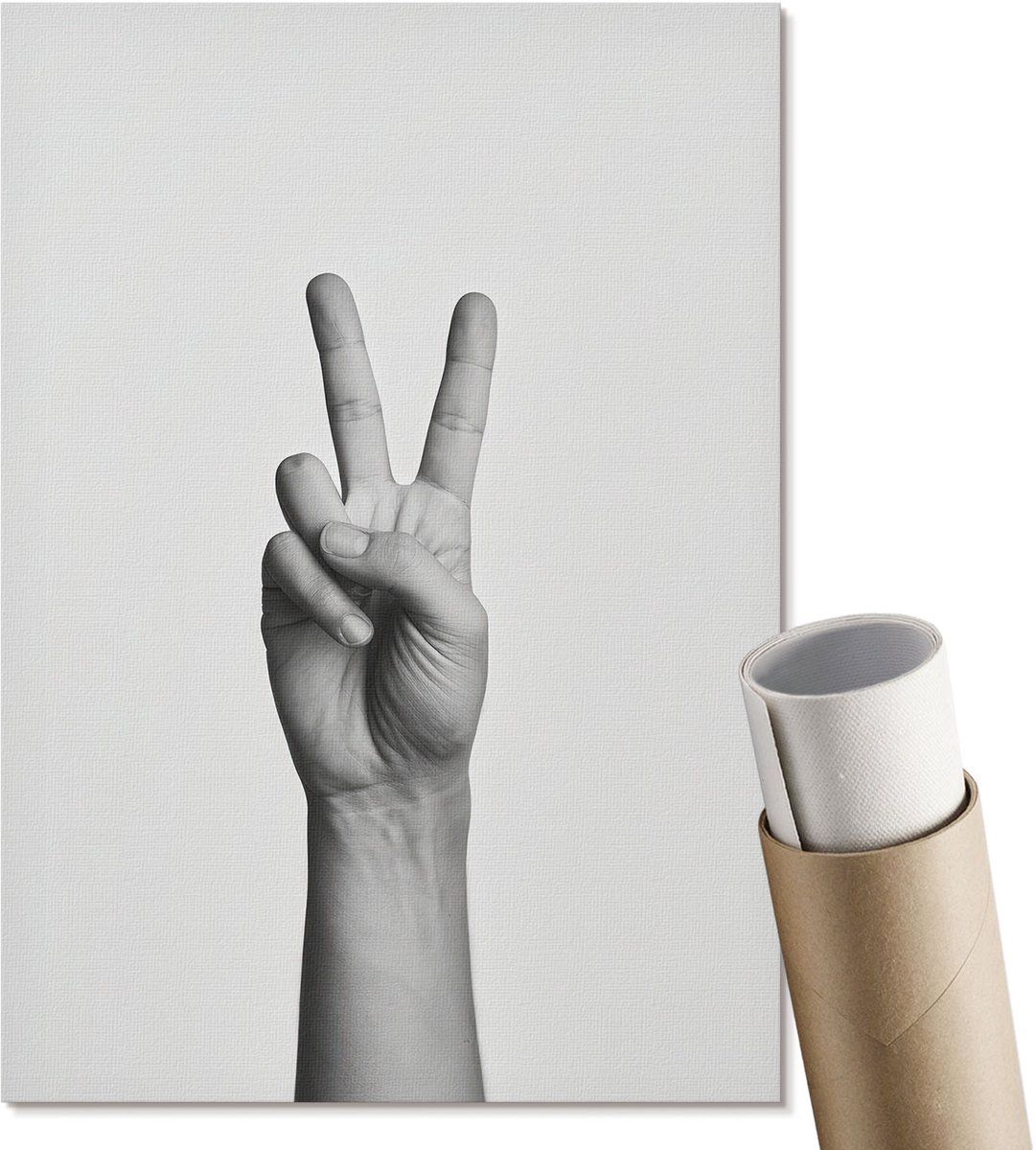 Coloray Canvas Poster Polycanvas - Abstracte Dynamica, Beige - A4 - Zwart-wit Patroon - Rechthoek - Decoratieve poster - Kantoor - Minimalist