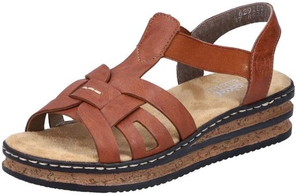 Dames Sandalen - Zomerschoenen - Casual - Elastische Inzet - Smal - Bordeaux