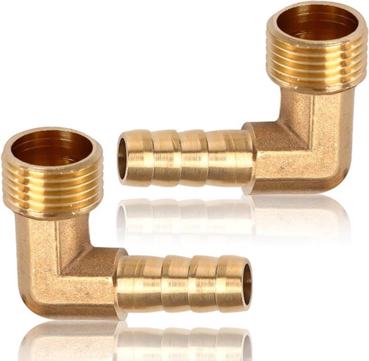 Allecto Plus - 2 messing hoekstukken 90° voor drinkwateraansluitingen met 1/2 inch