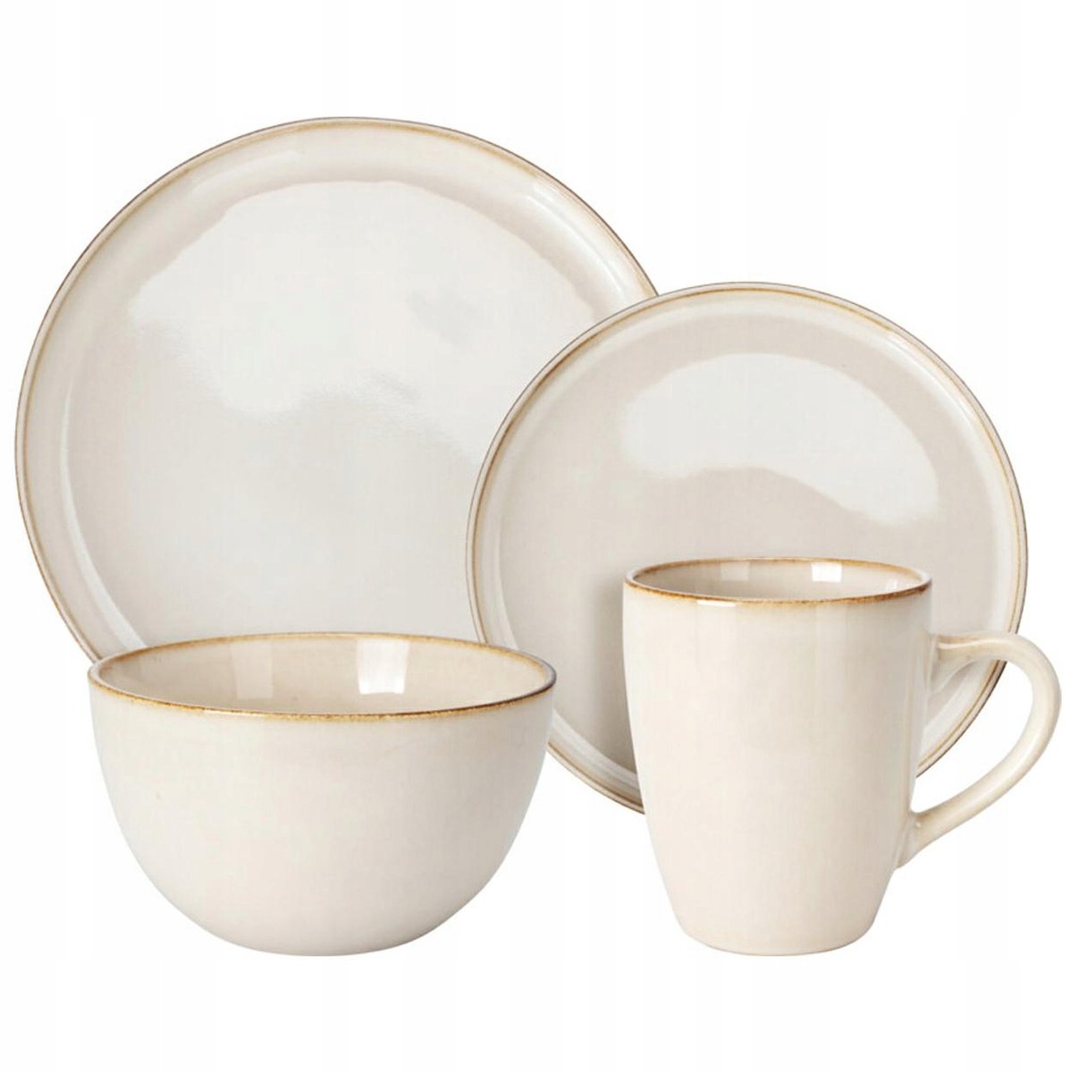 Excellent Houseware Malmö - Serviesset - 16-delig - 4 persoons - Crème