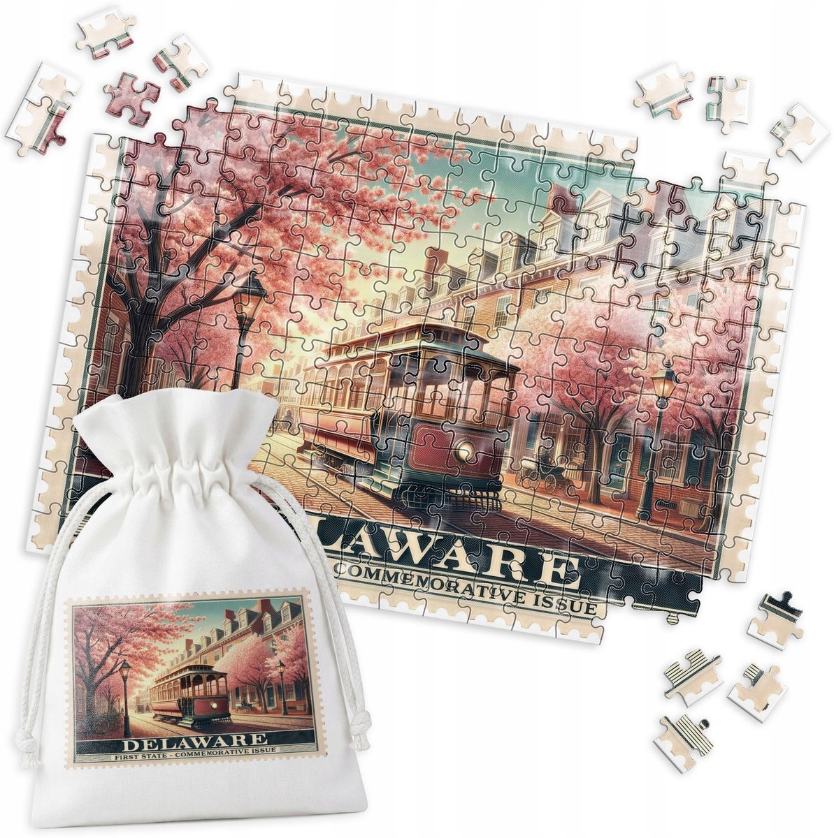 Merkloos Puzzel 192 Stukjes - Delaware Stempel USA