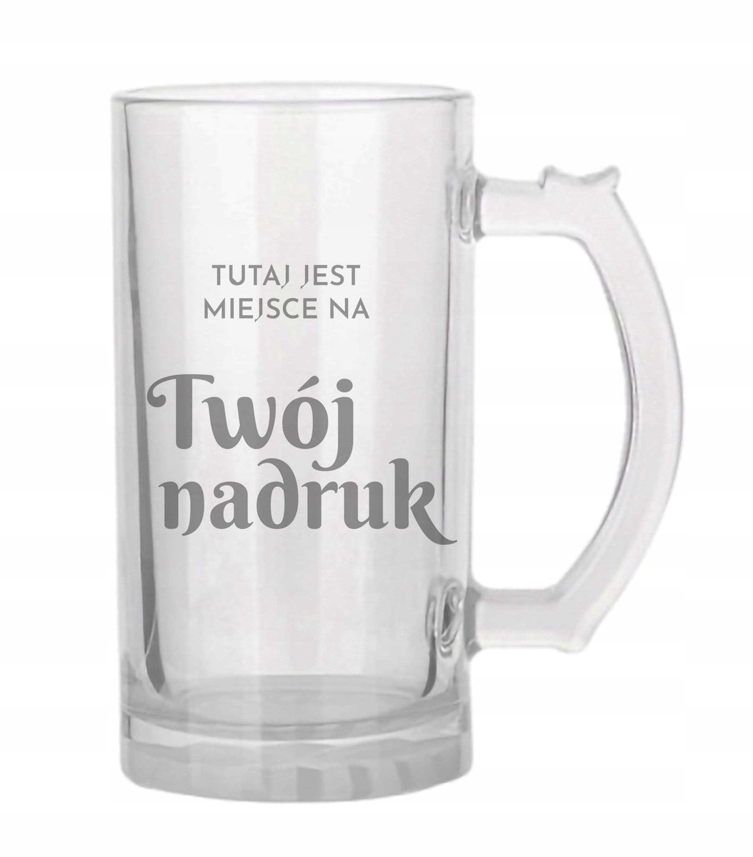 Gepersonaliseerde glazen mok 500ml - met eigen opdruk, foto of tekst