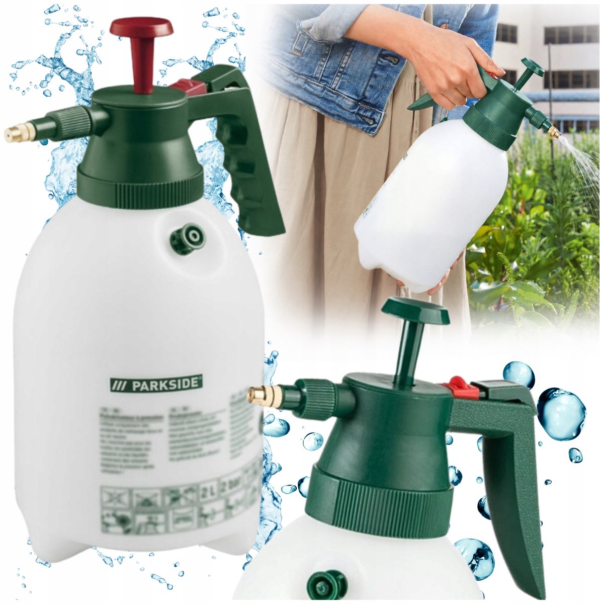 Parkside Drukspuit 2L 360° met Messing Verstelbare Mondstuk