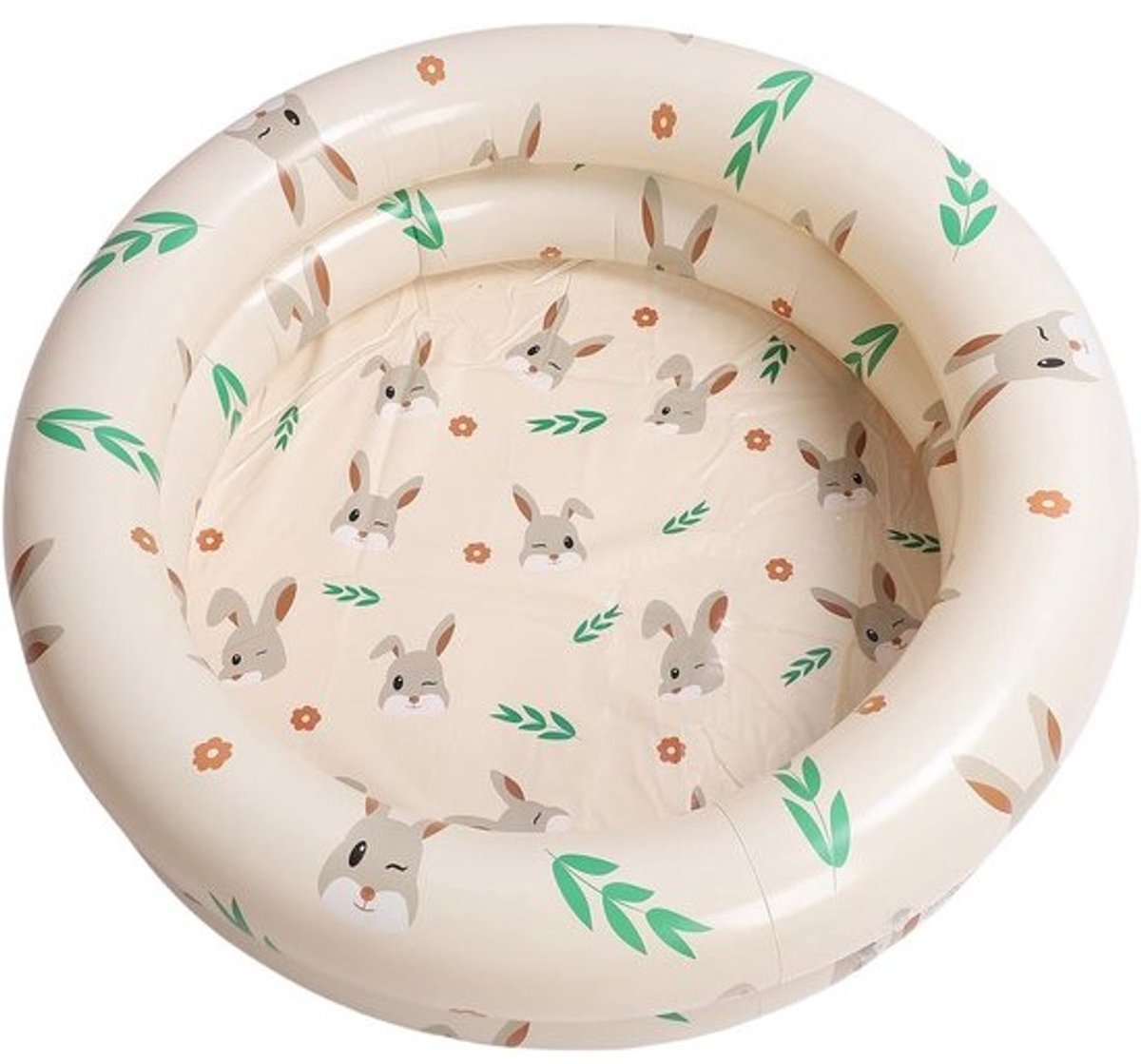 Opblaasbaar Zwembad Kinderen - Opblaasbad Peuters - Buiten Spelen - Verdikt Lekvrij PVC - 87 x 26 cm - Beige Konijn