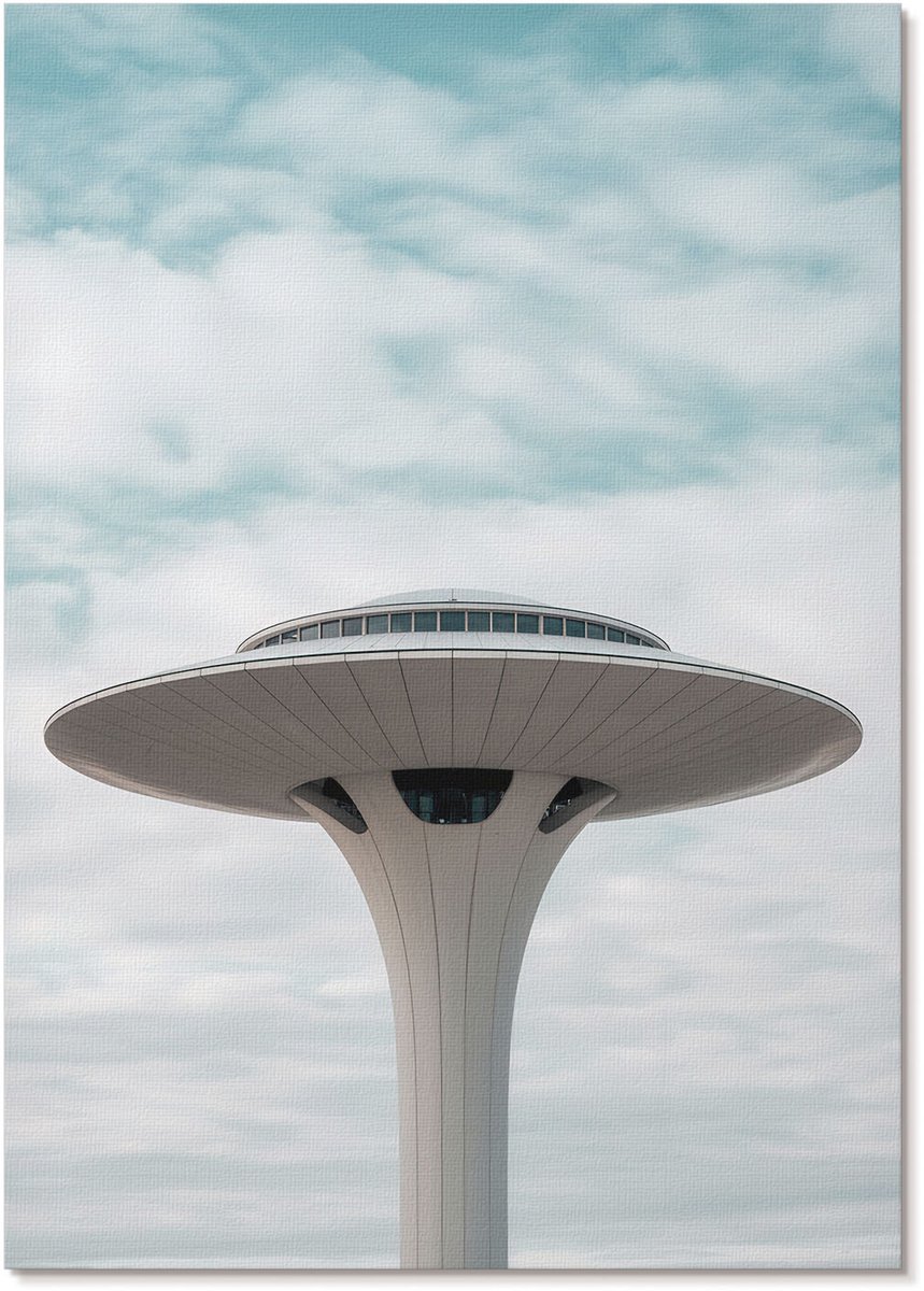 Tulup Canvas Poster Polycanvas - Moderne Architectuur, Fotografie - A4 - Wit Decoratie - Rechthoek - Wandkunst - Woonkamer, Slaapkamer, Kantoor - Modern